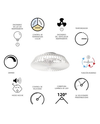 HIMALAYA MINI * VENTILADOR BLANCO CON MANDO